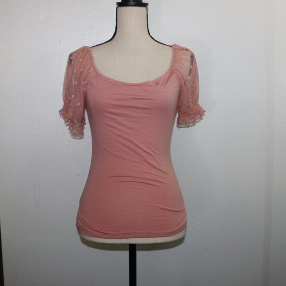 Ambiance Blush Pink Puff Sleeve Top - Size Medium - Picture 2 of 9